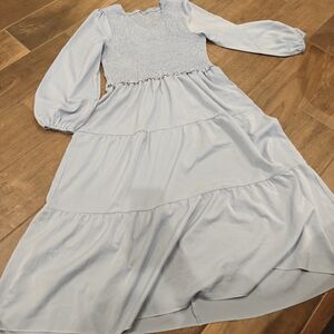 Light Blue Long Sleeve Dress